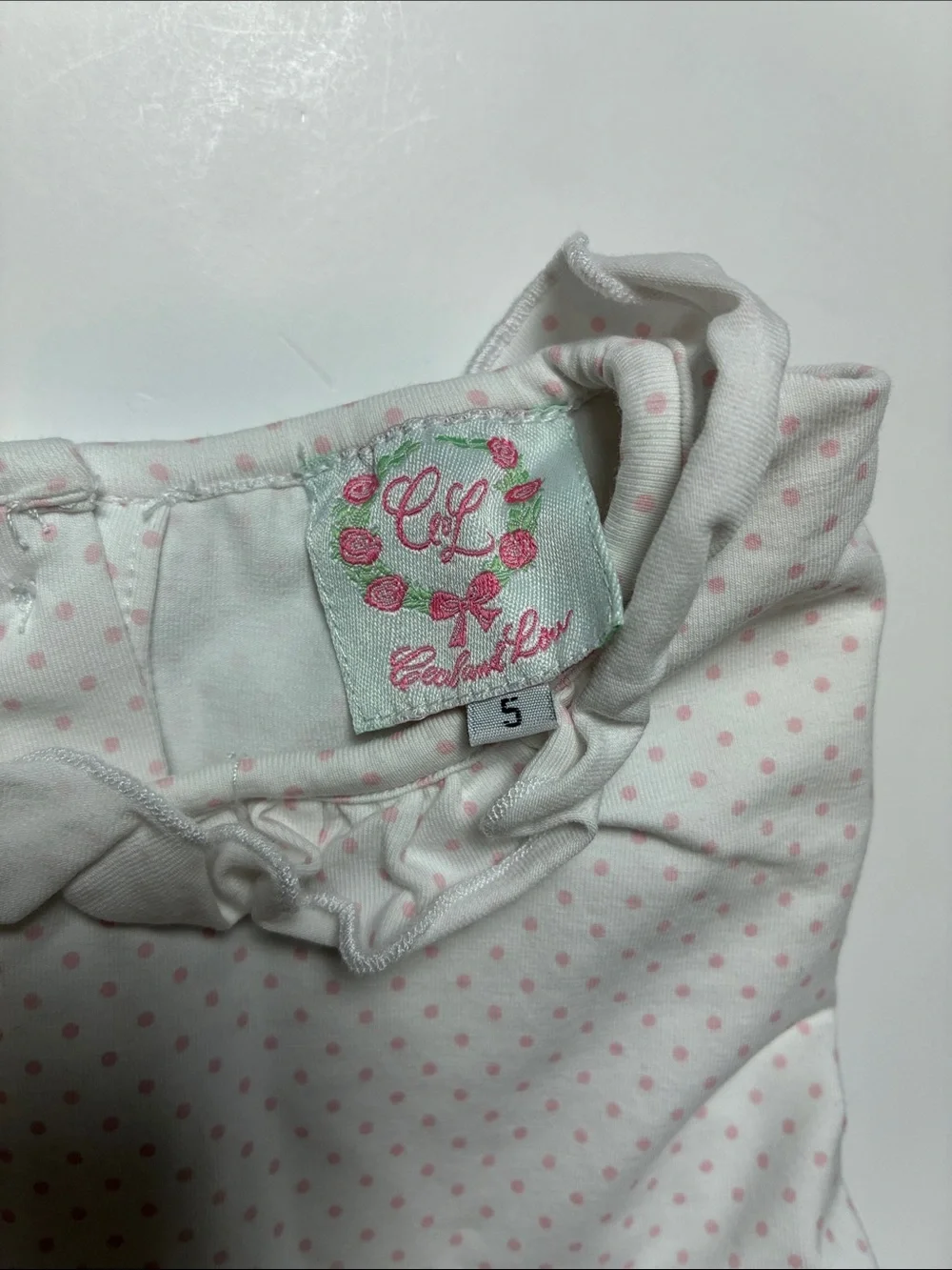 Kids Pink Heart Flower Set - Long Sleeve Top & Leggings